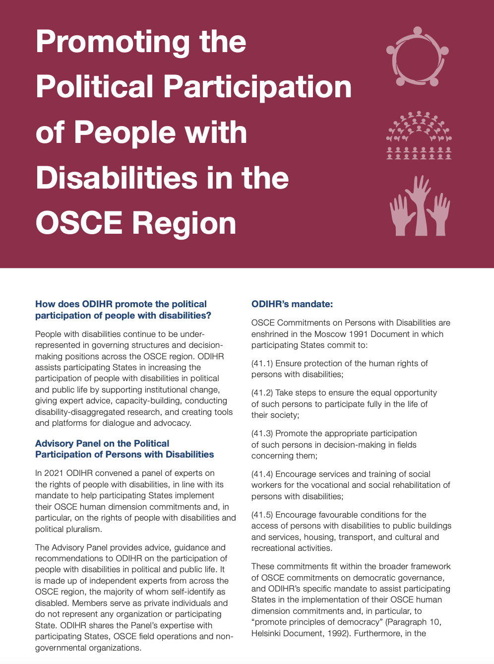 Promoting the Political Participation of People with Disabilities