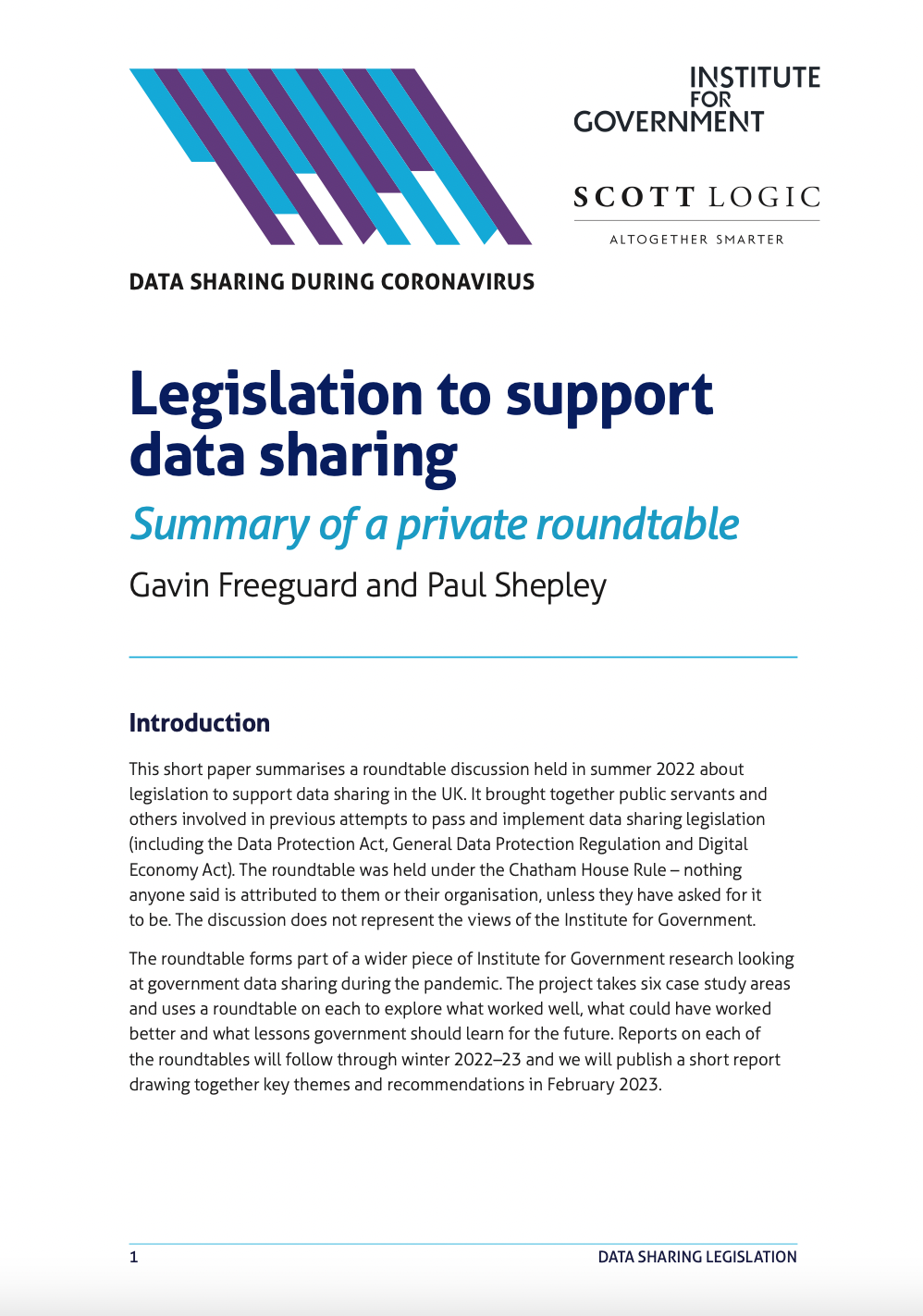 Legislation to support data sharing