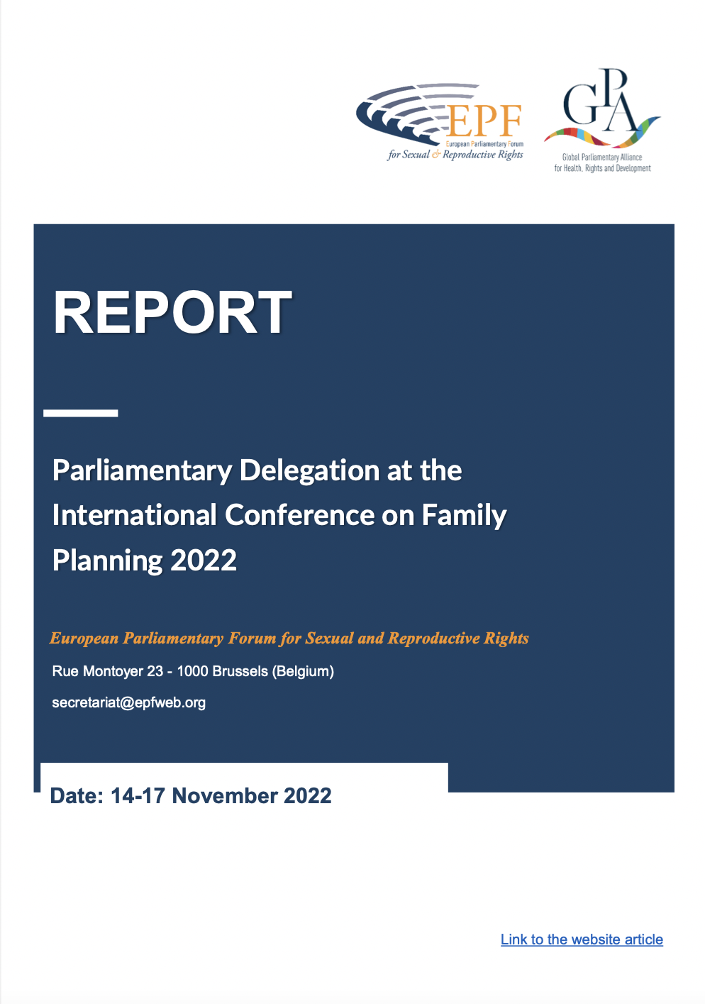 Report: Parliamentary Delegation at the International Conference on Family Planning 2022