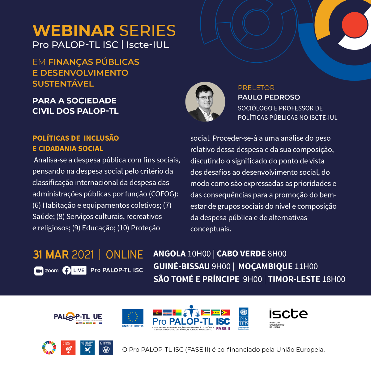 Webinar series Pro PALOP-TL ISC |Iscte-IUL|IPPS para a Sociedade Civil