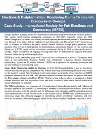 Monitoring Online Democratic Discourse in Georgia. Case Study: International Society for Fair Elections and Democracy (ISFED)