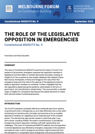 THE ROLE OF THE LEGISLATIVE OPPOSITION IN EMERGENCIES