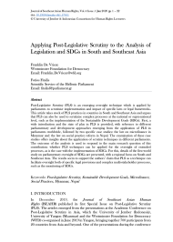 Applying Post-Legislative Scrutiny to the Analysis of Legislation and SDGs in South and Southeast Asia